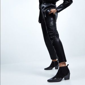 Zara leather western boots New
